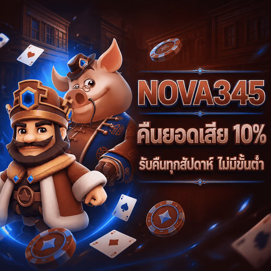 NOVA345 คืนยอดเสีย 10% รับคืนทุกสัปดาห์ ไม่มีขั้นต่ำ